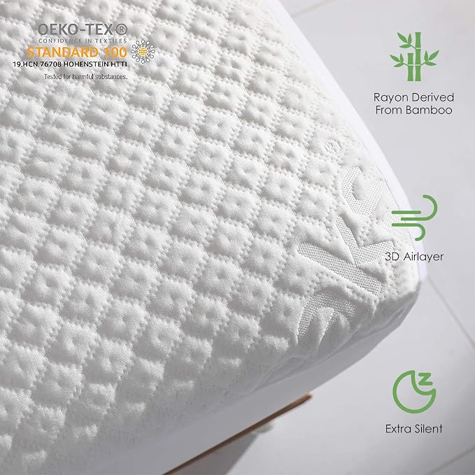 California King Size Waterproof Mattress Protector Fitted Mattress Pad Cover - Image 2