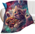 Funny Cat Print Blanket Taco Cute Kitty Animal Galaxy Throw Blankets Gifts by feorafei