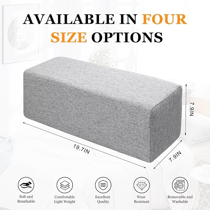 Couch Arm Rest Pillow, Linen Armrest Cushion, High Density Foam Armrest Cushion - Image 4