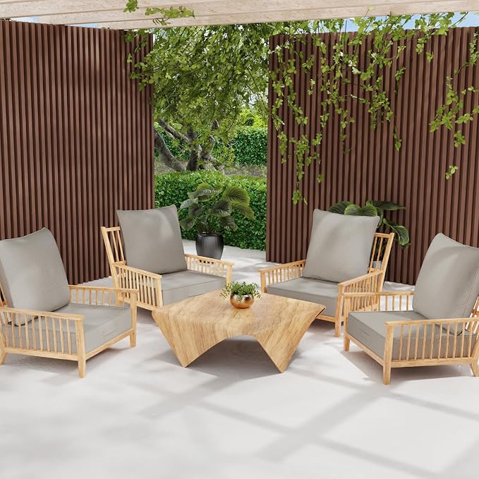 Outdoor Olefin Water-Resistant Deep Seat Cushion Set, Thickened Sofa Chair Pad - Image 8