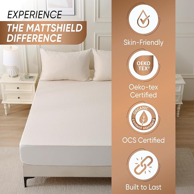 Deluxe Cooling Waterproof Organic Mattress Protector Twin XL - Image 3