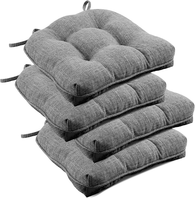downluxe Indoor Chair Cushions for Dining Chairs, Tufted Overstuffed Textured by Downluxe