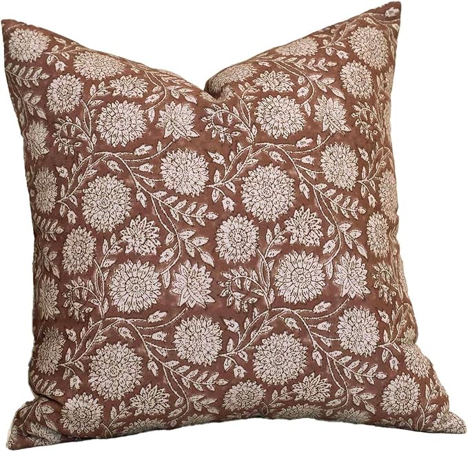 Amor Virisso Floral Pillow Covers 24x24 Throw Pillow Covers Vintage Block Print - Image 8
