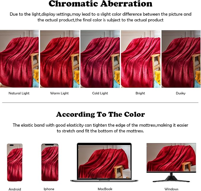 NEWCOSPLAY Super Soft Twin Blanket Red Premium Silky Flannel Fleece Leaves - Image 6