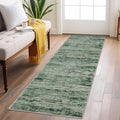 Modern Abstract Runner Rug 2x6, Forest Green Washable Kitchen Runner Non-Slip by lansny