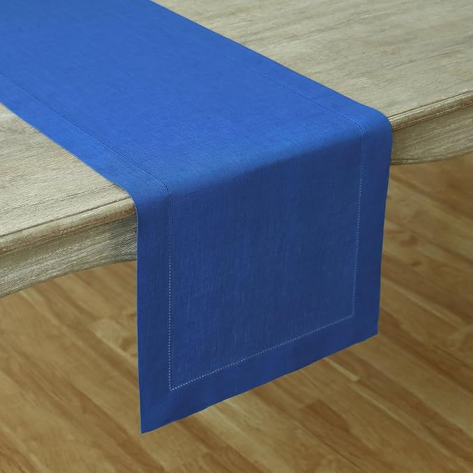 Solino Home Linen Royal Blue Table Runner 120 Inches Long - Image 2