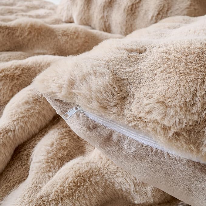 Faux Fur Decorative Throw Pillow Cover Plush Thick Bubble Pillow Covers Luxury - Image 2
