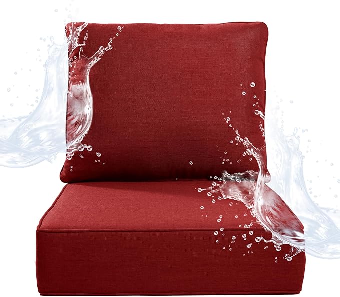 6 inches Thicker Outdoor Chair Cushions Set- 24" *24" *6" Waterproof Patio by Artfurniz