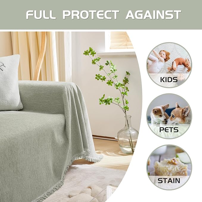 MEETSKY Sofa Covers for 3 Cushion Couch Sectional Couch Covers Washable Soft - Image 5