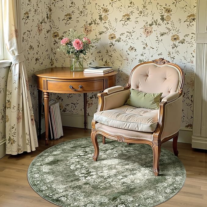 jinchan Round Rug 4ft Area Rug by JINCHAN