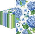 100 PCS Hydrangea Paper Napkins, Disposable Bathroom Hand Towels Blue and White by Unknown
