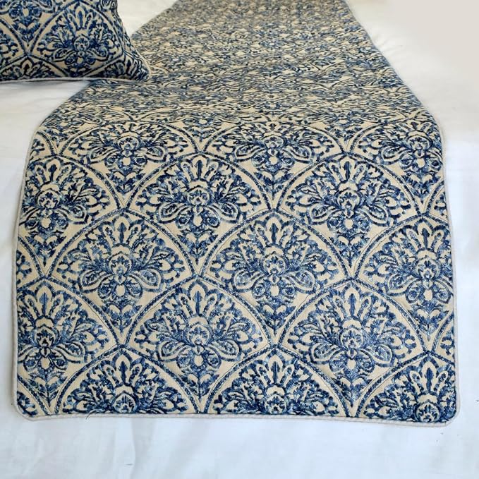 The HomeCentric King/Queen/Twin Blue Decorative Full 68"x18" Bed Runner - Image 5