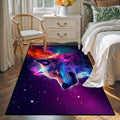 Galaxy Wolf Rug Large 3D Fierce Wolves Area Rugs by CERYUEE
