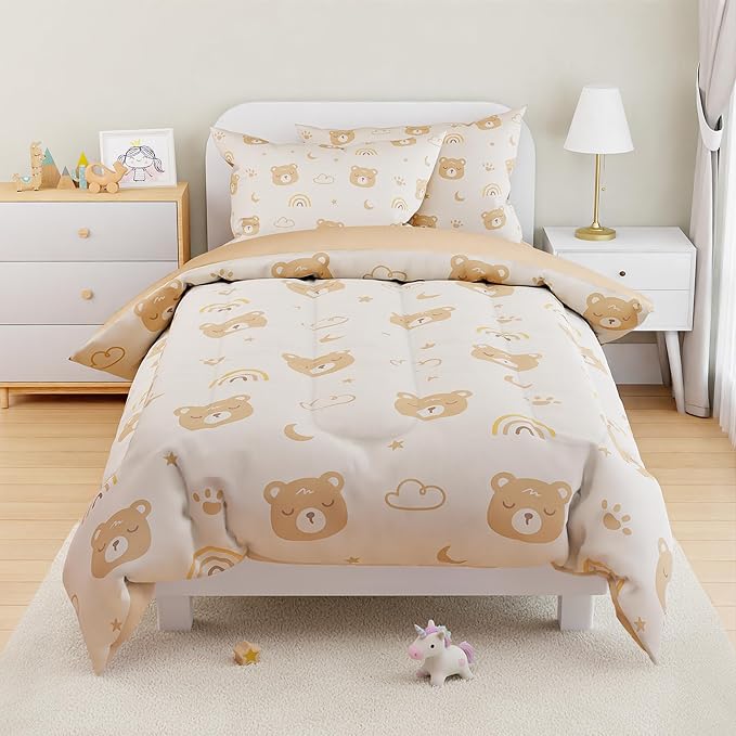 SANDJEST Bear Comforter Set Twin Size 68x86in - Image 6