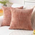Decorative Throw Pillow Covers 22x22 Inch Set of 2, Soft Solid Farmhouse by ZSkogur