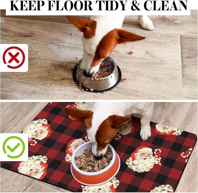 Dog Cat Food Mats for Floors, Absorbent Dog Bowl Mats for Food and Water - Image 3