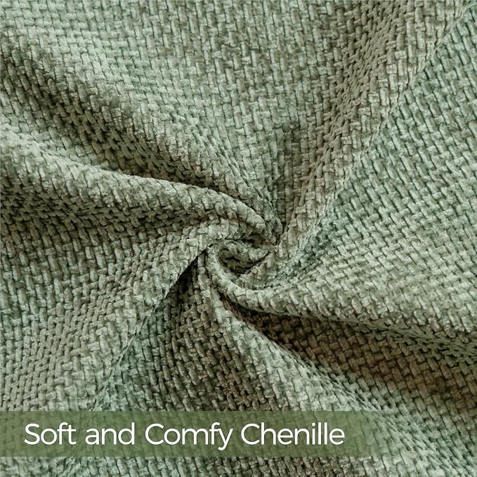 a moment Moss Green Chenille Throw Pillow Covers 18x18 Inch Pack of 2 Modern - Image 4