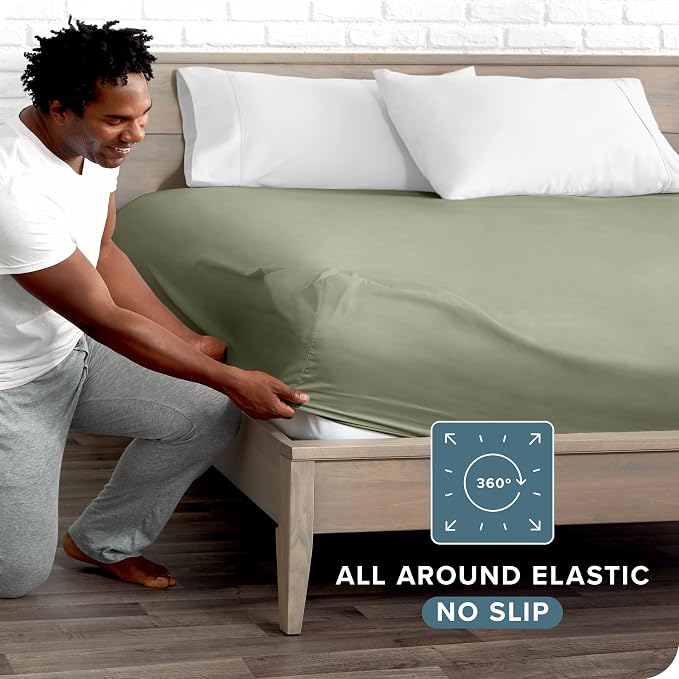 Bare Home Fitted Bottom Sheet Twin Extra Long Size - Image 3