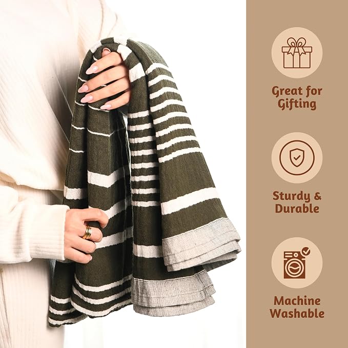 Folkulture 50" x 60" 100% Recycled Cotton Couch Blanket and Throws - Image 5