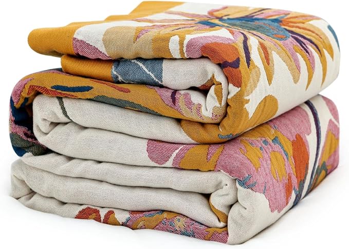 MSGKV Boho Throw Blanket Queen Size 90" x 90" Warm Blanket by MSGKVHomeTextiles