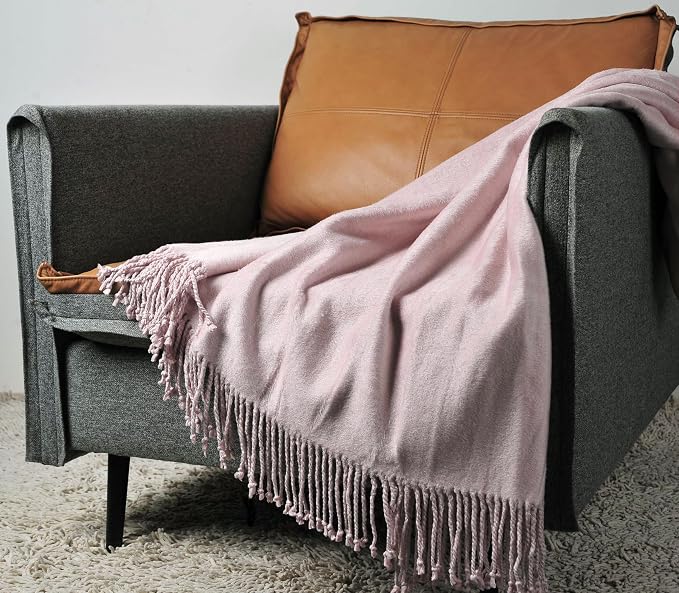 EP Mode Fringed Mulberry Silk Throw Blanket - Image 4