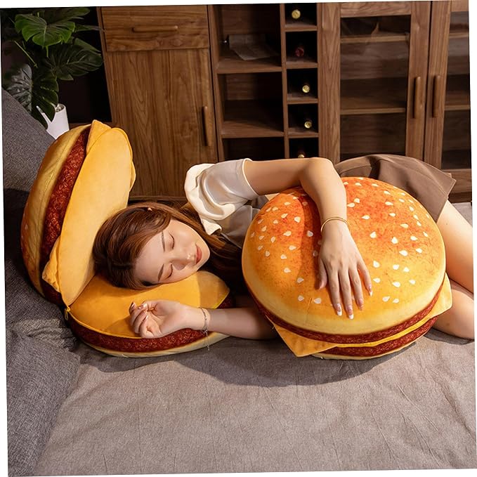 Round Chair Cushions 16x16x12 Inch Cute 3D Simulation Cheeseburger Comfortable - Image 4