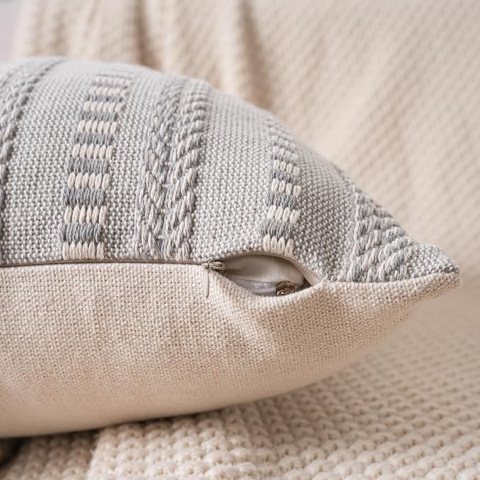 Boho Lumbar Pillow Covers 14x36 Long, Farmhouse Decorative Couch Pillow Cases - Image 3