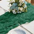 BALCONY & FALCON 2 Pack Emerald Green Cheesecloth Table Runner 10FT 120 Inch by BALCONYFALCON