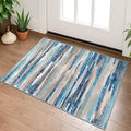 Small Abstract Area Rug, Entryway Rug Washable Door Mat Indoor Entrance by lansny