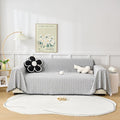 Grey Couch Cover Blanket Cute Geometrical Jacquard Washable Sofa Cover by DMLNN
