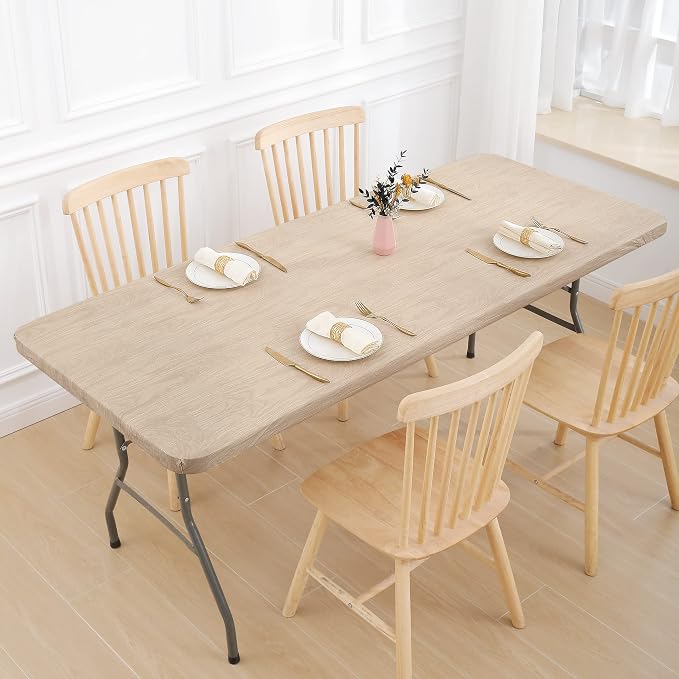 Smiry Rectangle Picnic Tablecloth, Waterproof Elastic Fitted Table Covers - Image 8