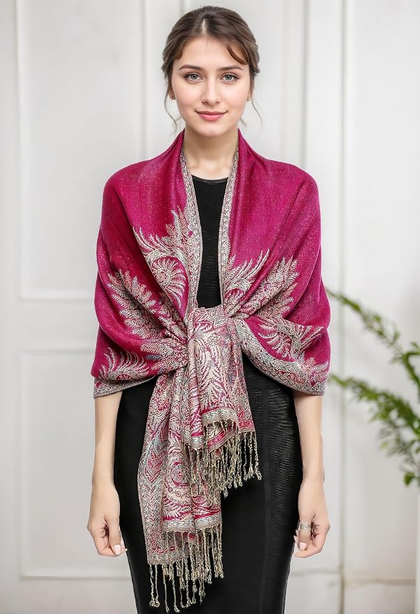 Achillea Big Paisley Pashmina Shawl Wrap - Image 3