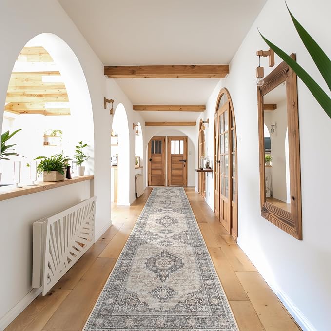 Lahome Oriental Hallway Runner Rug, 2.5x10 Washable Runner Ultra-Thin Hallway - Image 2
