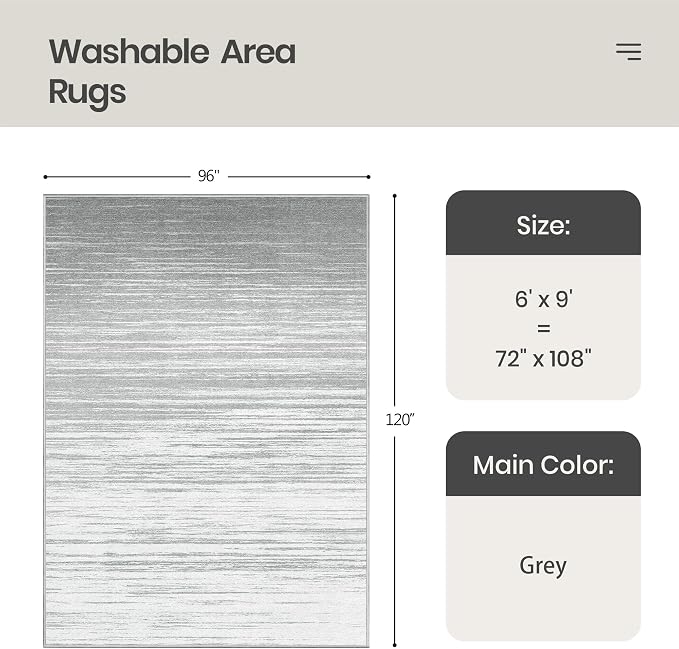 Valenrug Washable Rugs 6x9 - Image 2