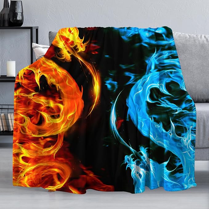 Ice & Fire Dragon Throw Blanket by Dtccet