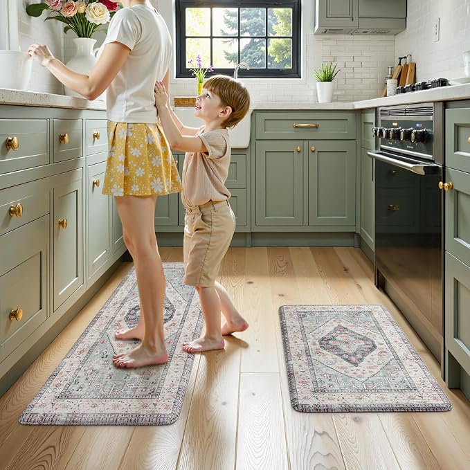 KIMODE Farmhouse Kitchen Mats, Anti Fatigue Kitchen Rugs Sets of 2, Non Slip - Image 7