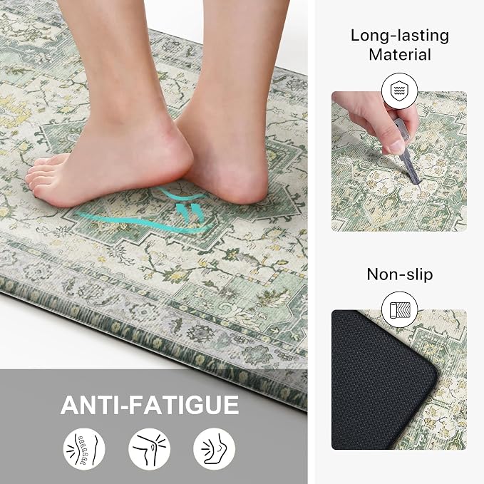GENIMO Kitchen Mats for Floor 2PCs, Washable Anti Fatigue Mat for Cushioned - Image 4