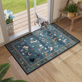 Rugcomf Door Mat Indoor Entrance 2x3 Rug Machine Washable Boho Floral Animal by Rugcomf