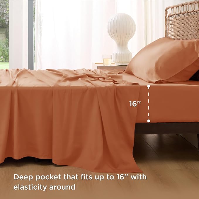 Bedsure Cooling Sheets Twin XL, Rayon Derived from Bamboo, Breathable & Soft - Image 3