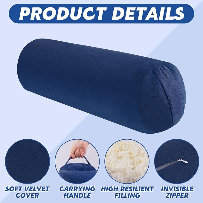 MABOZOO Round Yoga Pillow, Cylindrical Yoga Bolster Pillow - Image 3