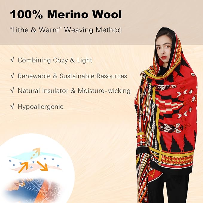 DANA XU 100% Merino Wool Pashmina Shawl - Image 4