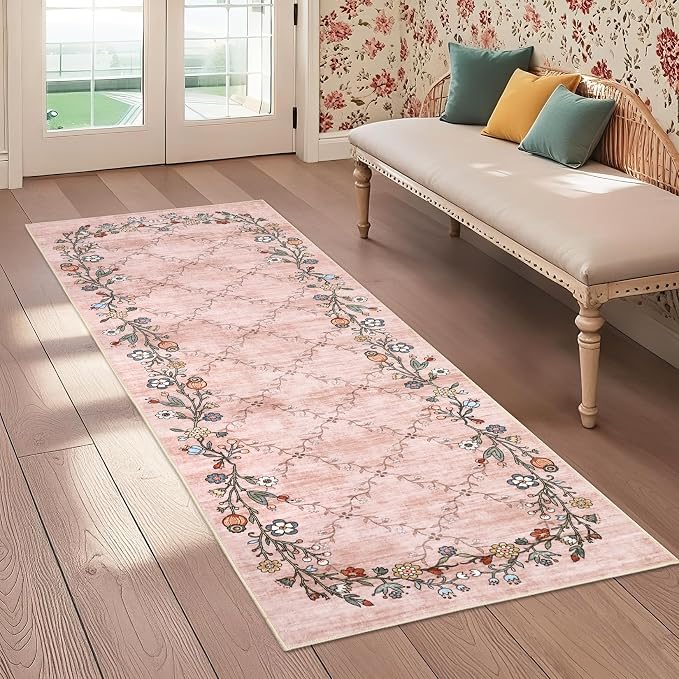 GarveeHome 2x6 Washable Floral Runner Rugs by GarveeHome