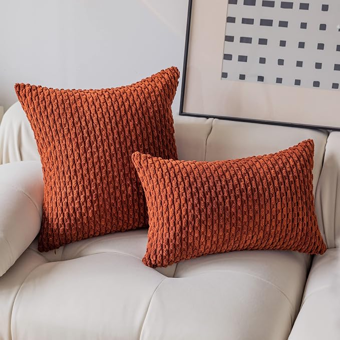Kevin Textile Fall 14x24 Inch Pillow Cover 1 Pack Boho Decorative Soft Striped - Image 2