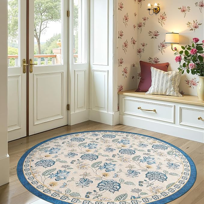 jinchan Elora 6ft Floral Round Rug - Image 9
