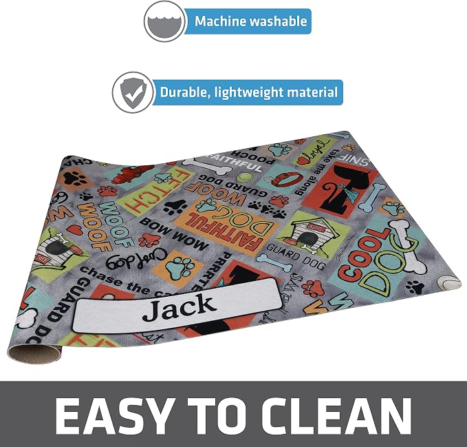 Drymate Personalized Pet Bowl Placemat, Custom Dog & Cat Food Feeding Mat - Image 4