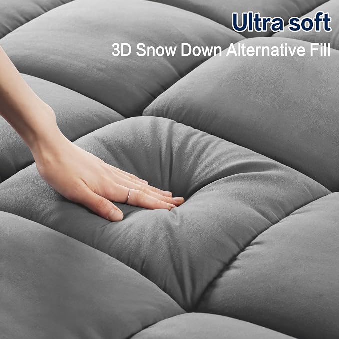 SOPAT Mattress Topper King Size Extra Thick Mattress Pad 8-21" Deep Pocket Soft - Image 2