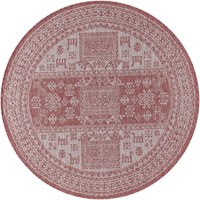 Keen Home Design Terrace Outdoor Round Rug - 5ft Round Washable Indoor/Outdoor - Image 3