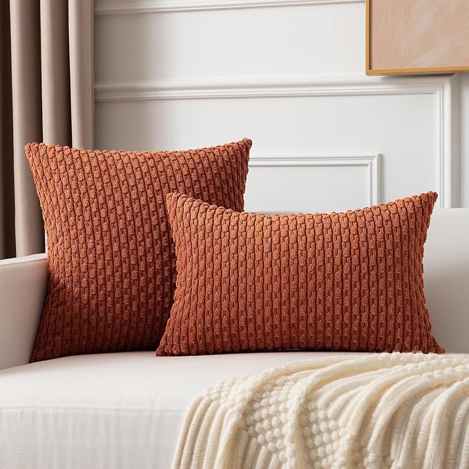 Kevin Textile Fall 14x24 Inch Pillow Cover 1 Pack Boho Decorative Soft Striped - Image 4