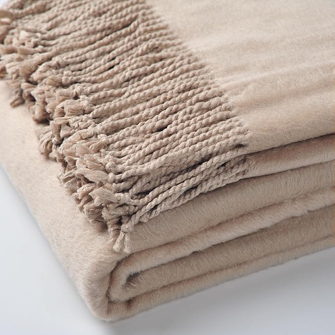 EP Mode Fringed Mulberry Silk Throw Blanket - Image 6