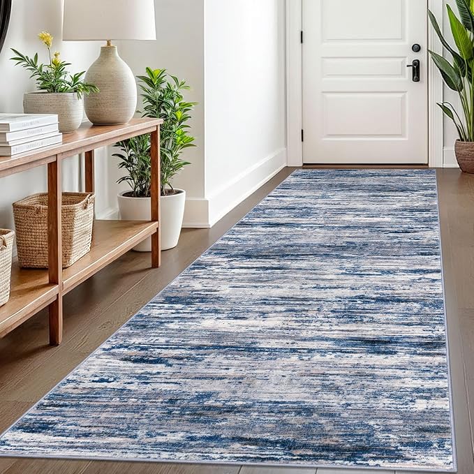 3x8 Modern Abstract Runner Rug for Hallways, Non-Shedding Washable Rug for by SiiloomRug